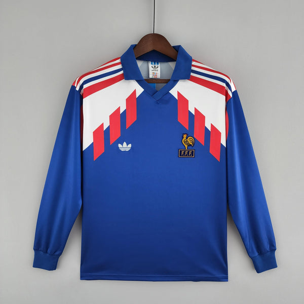 Camisa Manga Longa Seleção França 88/90 Adidas - Azul - DA Sports Oficial