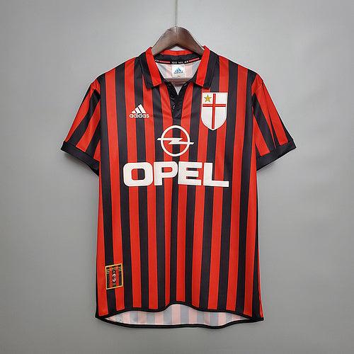 Camisa Milan Retrô 1999/2000 Vermelha e Preta - Adidas - DA Sports Oficial