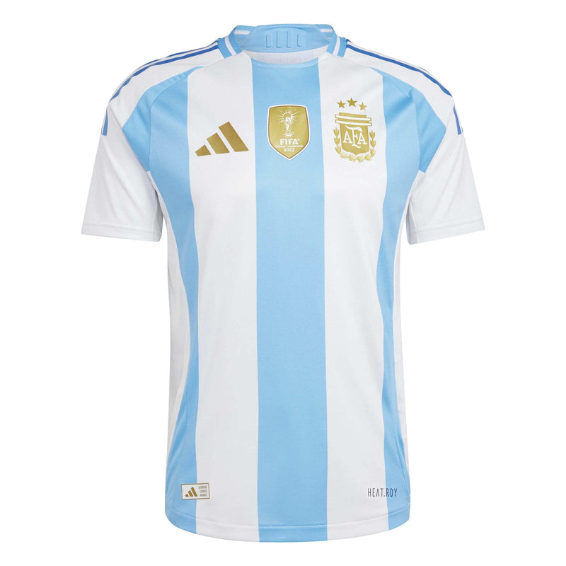 Camisa Seleção Argentina Home 2024/25 + Patch Campeão - Branca e Azul - DA Sports Oficial