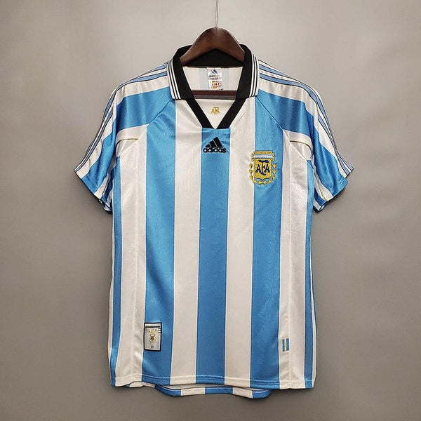 Camisa Seleção Argentina Retrô 1998 Azul e Branca - Adidas - DA Sports Oficial