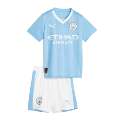 Conjunto Infantil Manchester City Home 23/24 - Azul - DA Sports Oficial